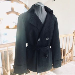 Elena Salono Black Stylish Trench Blazer Sz XL